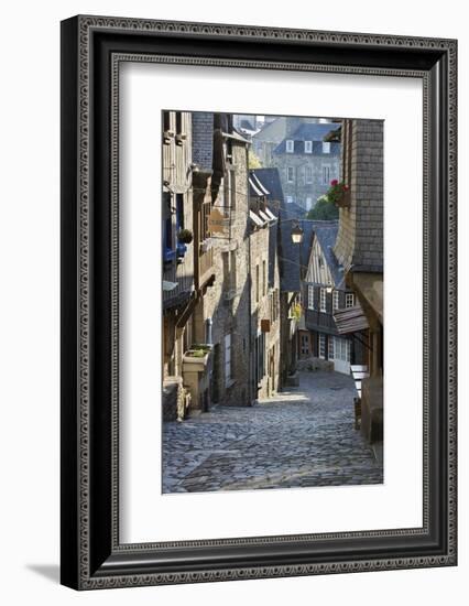 Cobbled Street, Rue Du Jerzual, Dinan, Cotes D'Armor, Brittany, France, Europe-Stuart Black-Framed Photographic Print