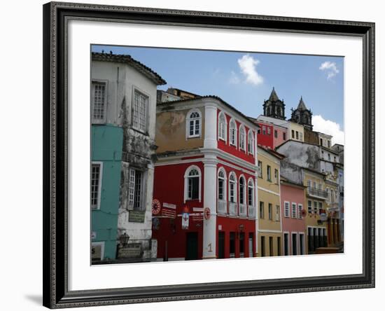 Cobbled Streets and Colonial Architecture, UNESCO World Heritage Site, Salvador, Brazil-Yadid Levy-Framed Photographic Print