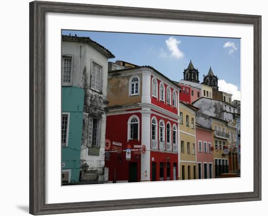 Cobbled Streets and Colonial Architecture, UNESCO World Heritage Site, Salvador, Brazil-Yadid Levy-Framed Photographic Print