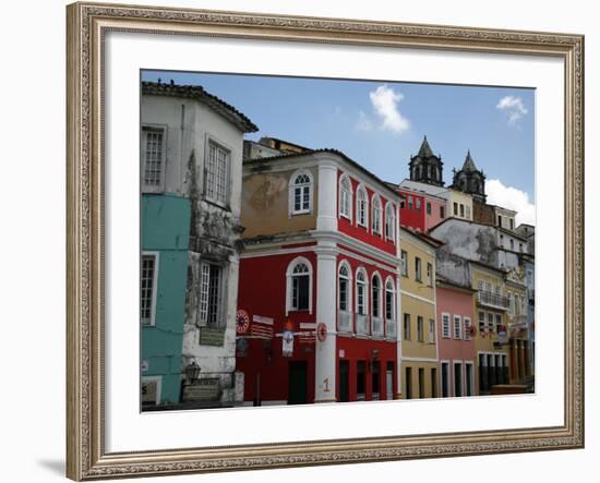 Cobbled Streets and Colonial Architecture, UNESCO World Heritage Site, Salvador, Brazil-Yadid Levy-Framed Photographic Print