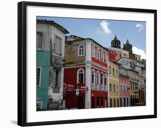 Cobbled Streets and Colonial Architecture, UNESCO World Heritage Site, Salvador, Brazil-Yadid Levy-Framed Photographic Print