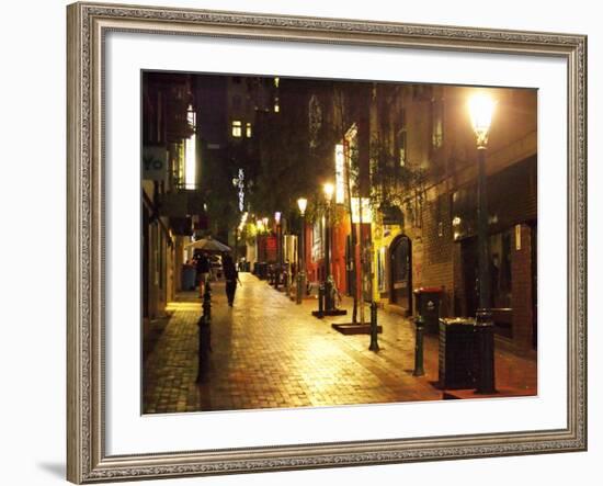 Cobblestone Alleyway, off Collins Street, Melbourne, Victoria, Australia-David Wall-Framed Photographic Print