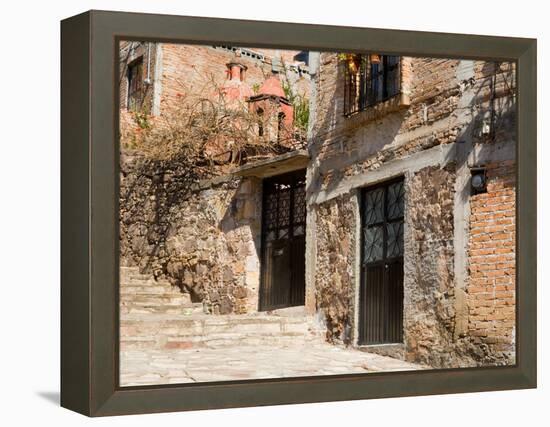 Cobblestone Steps in Hillside Neighborhood, Guanajuato, Mexico-Julie Eggers-Framed Premier Image Canvas