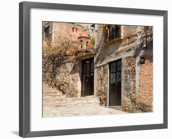 Cobblestone Steps in Hillside Neighborhood, Guanajuato, Mexico-Julie Eggers-Framed Photographic Print