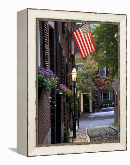 Cobblestone Street and Historic Homes of Beacon Hill, Boston, Massachusetts, USA-Merrill Images-Framed Premier Image Canvas