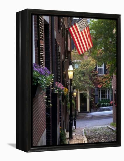 Cobblestone Street and Historic Homes of Beacon Hill, Boston, Massachusetts, USA-Merrill Images-Framed Premier Image Canvas