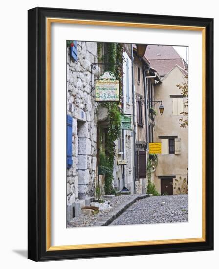 Cobblestone Street in Old Town with Stone Houses, Le Logis Plantagenet Bed and Breakfast-Per Karlsson-Framed Photographic Print