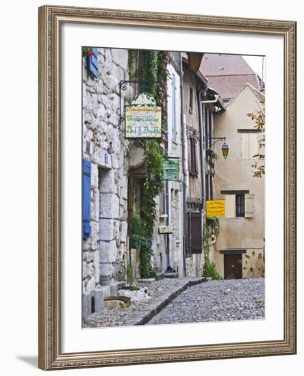 Cobblestone Street in Old Town with Stone Houses, Le Logis Plantagenet Bed and Breakfast-Per Karlsson-Framed Photographic Print