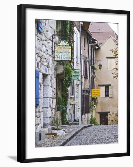 Cobblestone Street in Old Town with Stone Houses, Le Logis Plantagenet Bed and Breakfast-Per Karlsson-Framed Photographic Print