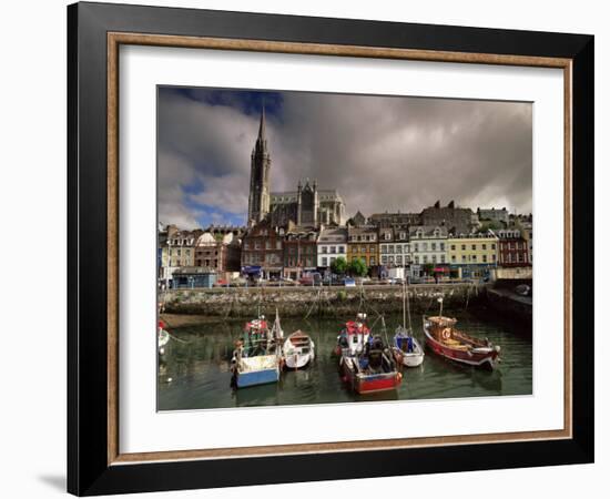 Cobh Harbour and St. Colman's Cathedral, Cobh, County Cork, Munster, Republic of Ireland-Patrick Dieudonne-Framed Photographic Print