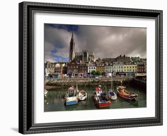 Cobh Harbour and St. Colman's Cathedral, Cobh, County Cork, Munster, Republic of Ireland-Patrick Dieudonne-Framed Photographic Print