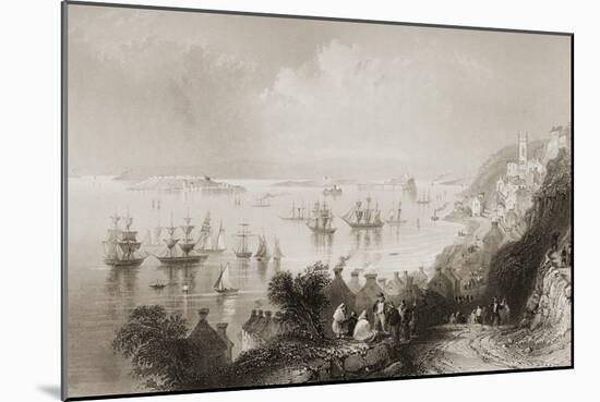 Cobh Harbour, Cork, Ireland, from 'scenery and Antiquities of Ireland' by George Virtue, 1860S-William Henry Bartlett-Mounted Giclee Print