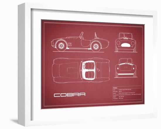 Cobra-Maroon-Mark Rogan-Framed Art Print