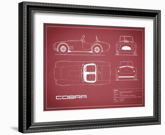 Cobra-Maroon-Mark Rogan-Framed Art Print