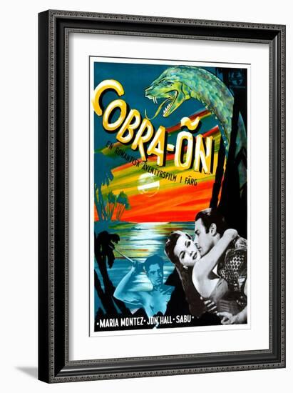 Cobra Woman (aka Cobra-On), Sabu, Maria Montez, Jon Hall, (Swedish Poster Art), 1944-null-Framed Art Print