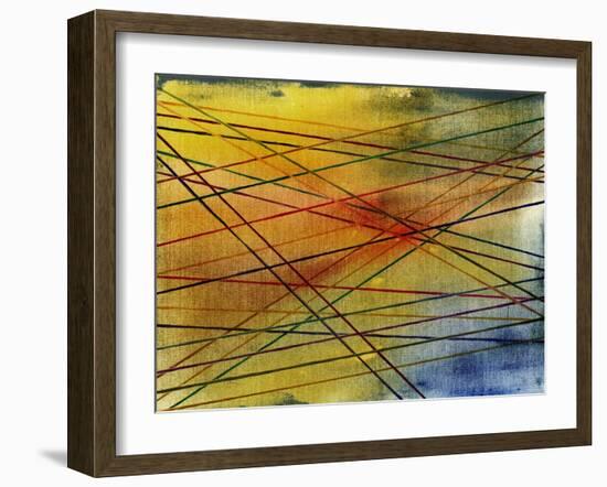 Cobweb from Threads on Watercolor Background-Madlen-Framed Art Print