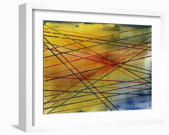 Cobweb from Threads on Watercolor Background-Madlen-Framed Art Print