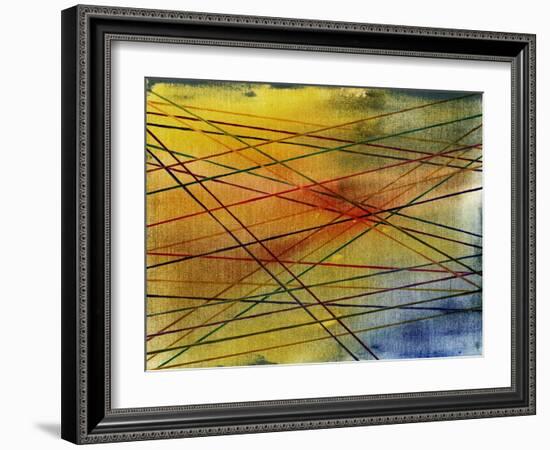 Cobweb from Threads on Watercolor Background-Madlen-Framed Art Print