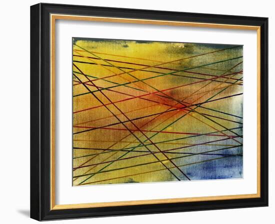 Cobweb from Threads on Watercolor Background-Madlen-Framed Art Print