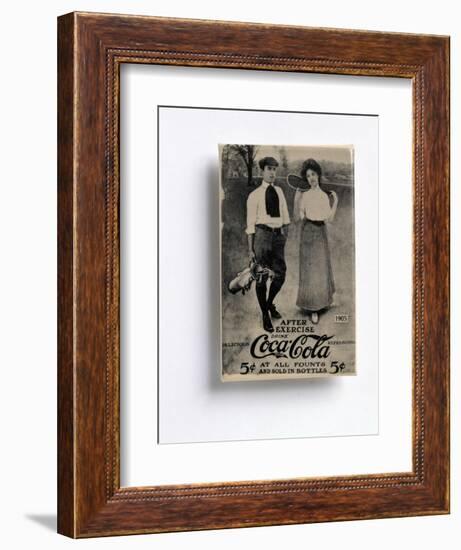 Coca-Cola advertisement with a golfing theme, c1905-Unknown-Framed Giclee Print