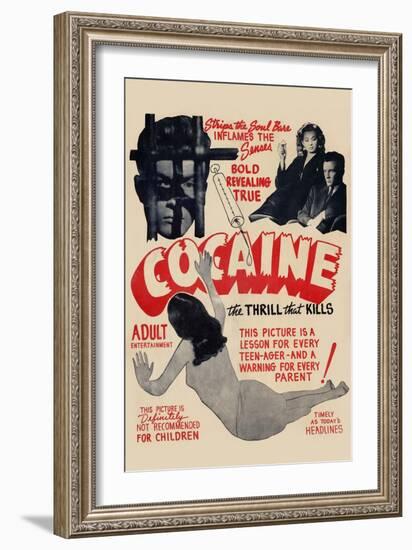 Cocaine: the Thrill the Kills-null-Framed Art Print