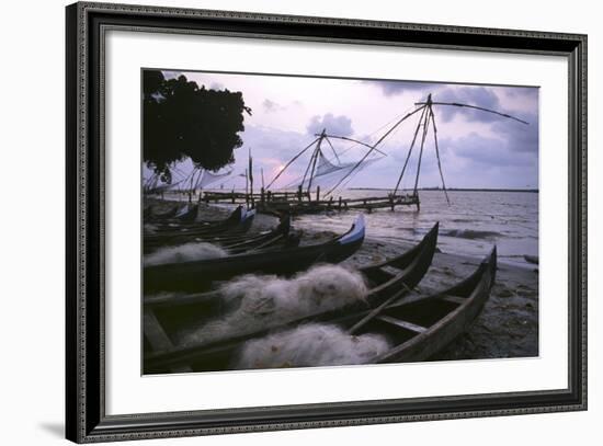 Cochin Fishing Nets-Charles Bowman-Framed Photographic Print