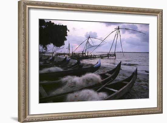 Cochin Fishing Nets-Charles Bowman-Framed Photographic Print