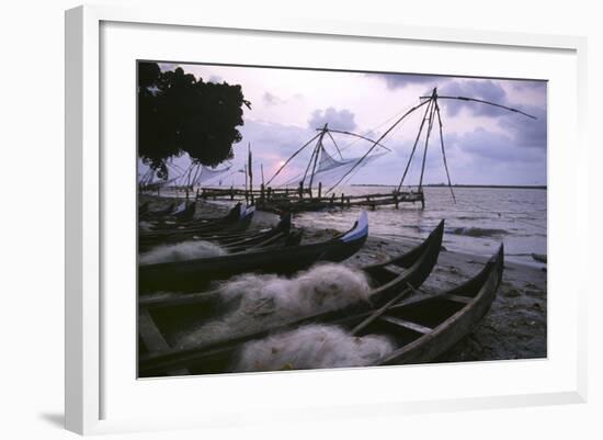 Cochin Fishing Nets-Charles Bowman-Framed Photographic Print