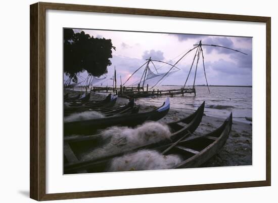 Cochin Fishing Nets-Charles Bowman-Framed Photographic Print