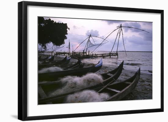 Cochin Fishing Nets-Charles Bowman-Framed Photographic Print