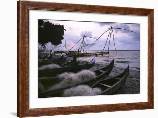 Cochin Fishing Nets-Charles Bowman-Framed Photographic Print