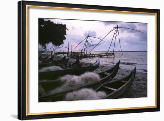 Cochin Fishing Nets-Charles Bowman-Framed Photographic Print