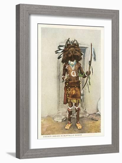 Cochiti Pueblo Indian in Buffalo Dance-null-Framed Art Print