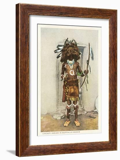 Cochiti Pueblo Indian in Buffalo Dance-null-Framed Art Print