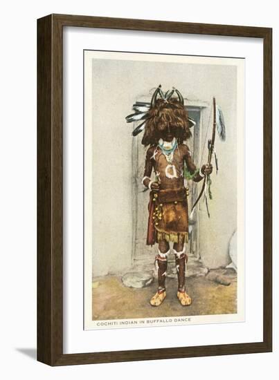 Cochiti Pueblo Indian in Buffalo Dance-null-Framed Premium Giclee Print