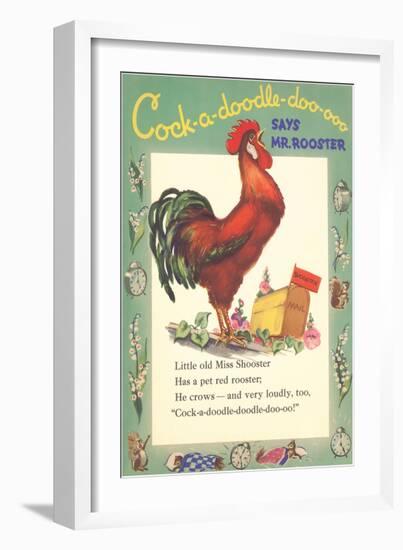 Cock-a-doodle-doo Says Rooster-null-Framed Art Print