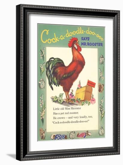 Cock-a-doodle-doo Says Rooster-null-Framed Art Print