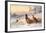 Cock and Hen Pheasant in Snow-Archibald Thorburn-Framed Art Print