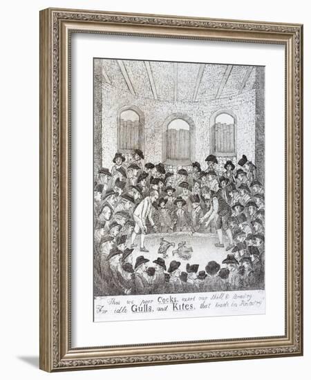 Cock Fighting - a Late 18th Century Engraving-null-Framed Giclee Print