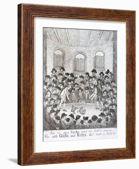 Cock Fighting - a Late 18th Century Engraving-null-Framed Giclee Print