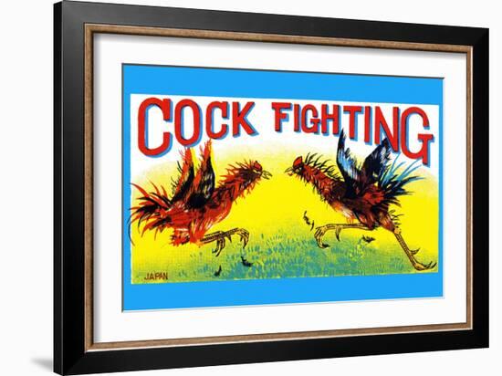 Cock Fighting-null-Framed Art Print