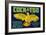 Cock-I-Too Pear Crate Label - Sacramento Valley, CA-Lantern Press-Framed Art Print