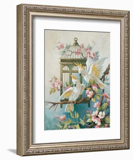 Cockatoo and Blossoms-unknown Johnston-Framed Art Print