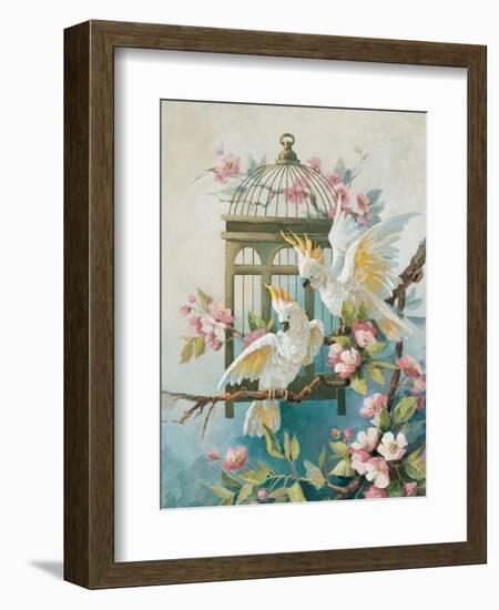 Cockatoo and Blossoms-unknown Johnston-Framed Art Print