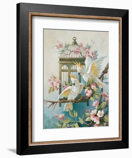 Cockatoo and Blossoms-unknown Johnston-Framed Art Print