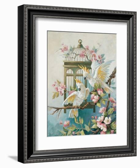 Cockatoo and Blossoms-unknown Johnston-Framed Art Print