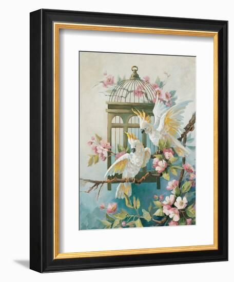 Cockatoo and Blossoms-unknown Johnston-Framed Art Print