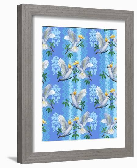 Cockatoos (Pattern)-Maria Rytova-Framed Giclee Print