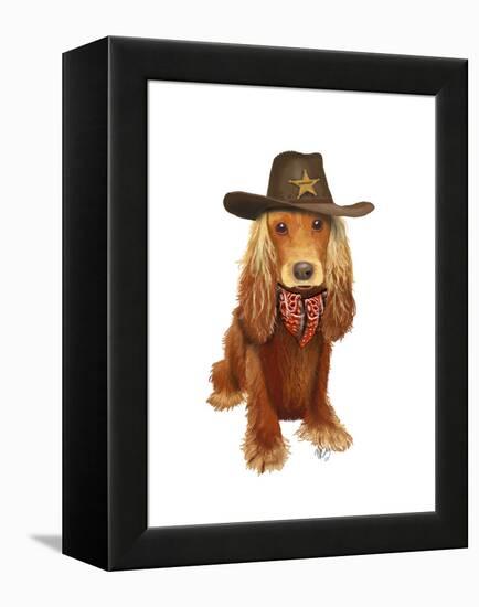 Cocker Spaniel Cowboy-Fab Funky-Framed Stretched Canvas