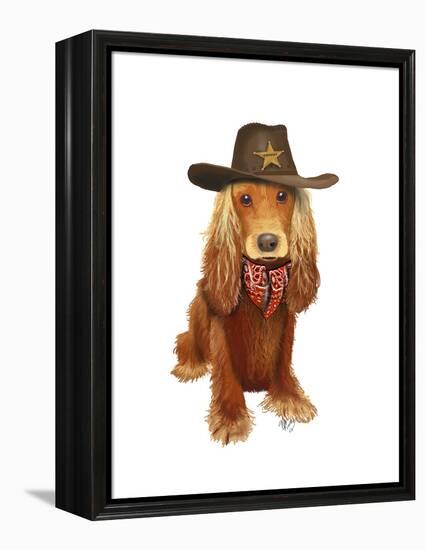 Cocker Spaniel Cowboy-Fab Funky-Framed Stretched Canvas